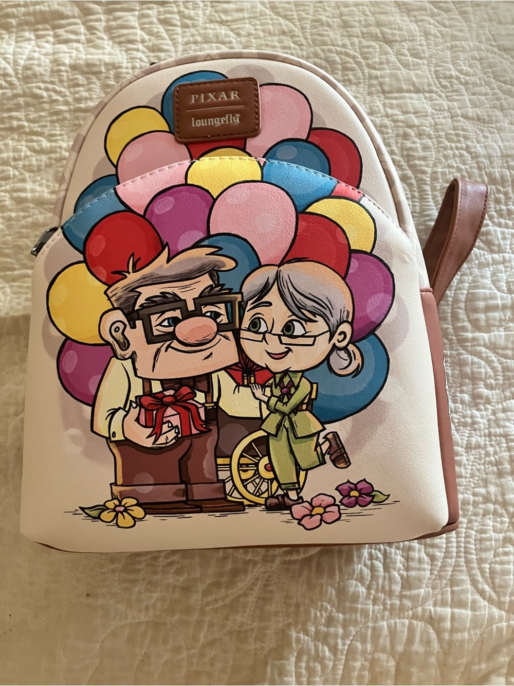 Loungefly Pixar Up-inspired Balloon Mini Backpack in Pink and Multicolor NWT - Picture 2 of 6